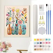 YNOYMO Paint by Numbers Adults DIY Flowers Hand-Painted Oil Painting Set for Beginners Painting by Numbers with Brush and Acrylic Paints Home Decor 40 x 50 cm