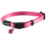 Rogz Kiddycat Safeloc Polyester Cat Collar Pink Hearts 8mm