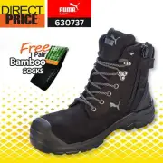 PUMA Safety Conquest Black High Cut Zip Sided Lightweight Work Boots 630737