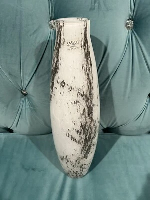 Sasaki Hand Crafted vintage 18” Vase crystal vase made in Portugal