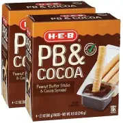 Peanut Butter Sticks & Cocoa Spread Dip Snack HEB Select Ingredients 2 Boxes