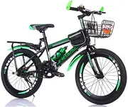 Mountain Bike Unisex Mountain Bike Single Speed ​​18 inch 20 inch 22 inch 24 inch Student Child Commuter City Bike with Gift Set,Green,20 in