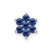 14k White Gold Sapphire Floral Chain Slide 0.62g L-8.8mm W- 8.8mm Mother Gift