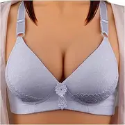 [Generic] Compression Sports Bras for Women Womens Comfortable Breathable Bra Without Steel Ring Small Chest Push Up Underwear Bras for Women 36c (Grey, 85B)
