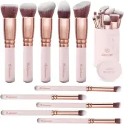 (Rose Kabuki Set) - Kabuki Makeup Brush Set - Foundation Powder Blush Conceal...