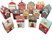 Tootesa Advent Calendar for Filling, 24 Pieces DIY Advent Calendar Houses Christmas Boxes Gift Boxes Cardboard for Crafts Decoration Girls Boys Christmas Decoration