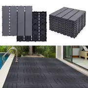 9 Sq.Ft Plastic Interlocking Deck Tiles 12" X 12" Waterproof Patio Decking Tiles