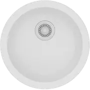 460mm ACA White Granite Quartz Stone Round Single Bowl Top/Under Mount Kitchen/Laundry Sink