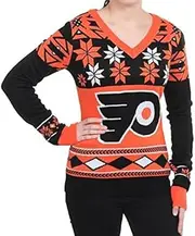FOCO NHL Womens Big Logo V-Neck Sweater