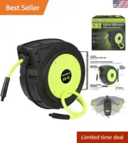 Automatic Retractable Hose Reel - 3/8 in x 50 ft Flexzilla for Home and Shop Use