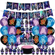 Generic Descendants Mal Birthday Party Decoration, Includes Banner, Cake Topper, 12 Cupcake Toppers, 18 Latex Balloons (Purple, Black)