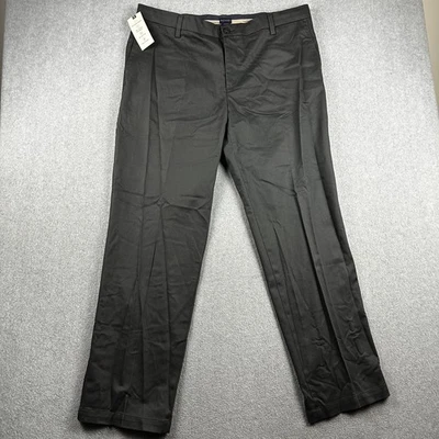 Dockers Signature Khaki Pants Mens 40x32 Gray Straight Fit Lux Cotton Stretch