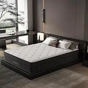 Queen Mattress, 26cm Thick Hybird Mattresses in a Box, Gel Memory Foam Hybrid Mattress for Motion Isolation,Cooling Soft and Comfortable, Pressure Relief, Medium Firm Support,