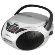 CD6925 Portable Top-Loading Stereo CD Boombox with AM/FM Bluetooth Silver