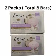 2 Packs Of 4 Dove Coconut & Jasmine Flower Soap Bars TOTAL 8 BARS