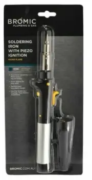 Bromic SOLDERING IRON WITH PIEZO IGNITION Micro Flame, Resting Stand *Aust Brand