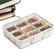 Condiment Container - Condiment Storage Box | Split Container for Salt and Sugar, 9 Grid Condiment Storage Organizer, Multi-functional Condiment Box, 30x22.5x7.5cm/11.81x8.86x2.95in