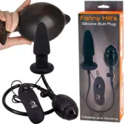 Fanny Hills Inflatable Vibrating Silicone Anal Butt Plug Balloon Couples Sex Toy
