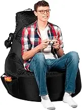 Gaming Bean Bag Chair for Adults & Kids [No Filling], Teens, Dorm Chair, Video Game Chairs, Beanbag Gaming Chair (Black, Adult)