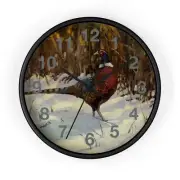 Ring-Necked Pheasant Wall Clock Cottagecore