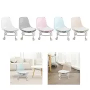 Low Rolling Stool with Back Support Footrest for Home Cleaning Office Garage