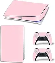 Skin Sticker for PS5 Digital Edition, Vinyl Decal Protective Wrap Cover for PS5 Digital Console and Controller, Game Accessories Console Skin for PS5 (Pink)