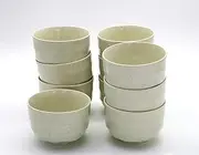 Mino Ware Japanese Cafe Series Shin-Echigo Matcha, White, Set of 10 (Size: H 2.8 x W 3.9 x D 3.9 inches (7 x 10 x 10 cm)