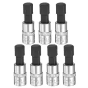 7pcs H8 Hex Bit Socket 1/4" Square Drive Metric Extension Impact Bit, Black