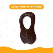 10 Strings Harp Celtic Irish CHAIN Style with Tuning Key, Strings