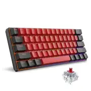 60% Wired Mechanical Keyboard, Mini Gaming Keyboard with Black Red/Red Switch