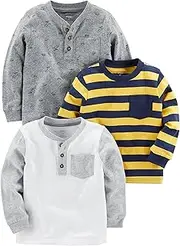 [Simple Joys by Carter's] Boys' 3-Pack Long Sleeve Shirts