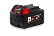 Milwaukee 18v 5.0ah Red Lithium-ion Battery M18B5