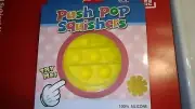 NEW~Push POP Squishers~Fidget Flower Yellow~Calms Anxiety~100% Silicone~5+