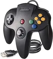 kiwitatá Classic N64 Controller for Retro Games, N64 Wired USB PC Game Controller Gamepad for Windows PC & Mac & Raspberry Pi Black