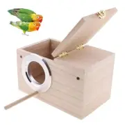 Parakeet Nesting Box, Bird Nest Breeding Box Cage Wood House for Finch Lovebi...