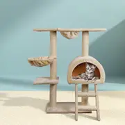 100cm Cat Tree i.Pet Tower Scratching Post Scratcher Condo House Bed Beige