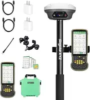 E1 Pro RTK GNSS Surveying Equipment, GNSS RTK GPS with IMU Rover Receiver, GPS RTK with Larger HD Color Screen and Handheld Collector, 1cm Accuracy, 60° Tilt Survey, 15km UHF Range