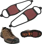 [gernie] 1 Pair Coarse Sand Shoes Cover, Anti Slip Crampon Hiking Shoe Grips, Double Sided Coarse Sand Cleats, Coarse Sand Snow Shoes Cover, Ice Climbing Cover for Women Men Sports Shoes