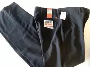 Dockers Mens Black Flat Front Straight Fit Signature Golf Khaki Pants Size 34x22