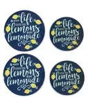 Set of 4 Lemons Stove Burner Covers Complete Blue 10in & 8in Oven Set Lemonade