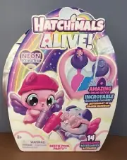 Hatchimals Alive, Neon Rainbow Bestie Pool Party Toy with 2 BFF Mini Figures