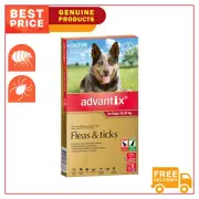 ADVANTIX 6 Pipettes for Dogs 10 to 25 Kg RED Pack Flea Tick Control AU Seller