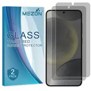 [2 Pack] Privacy Anti-Spy Full Coverage Samsung Galaxy S24+ (6.7") Tempered Glass Fingerprint Unlock Premium 9H HD Screen Protectors by MEZON (Galaxy S24+, Privacy)
