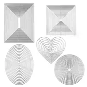 5PCS Nesting Basic Dies Rectangles & Ovals Circles & Squares Hearts Shape Met...