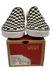 Vans Asher Checkerboard Slip-on Shoes Womens Size 11 Black/Natural New in Box