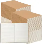 miikoul 100 Pack A5 Kraft Paper Notebook Lined Journal Bulk, 8.3 x 5.5