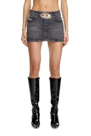 [Diesel] Diesel - Mini skirt in denim - Skirts - Woman - Black 26 Black
