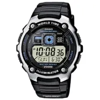 在飛比找momo購物網優惠-【CASIO】數位迷你世界地圖潛水運動腕錶(AE-2000W