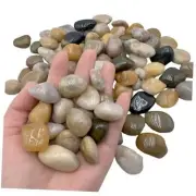 Pebbles Polished Gravel, Small Mixed Color Natural River Rocks,Decorative 1LB
