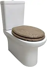 ECO-21 Natural Oak Timber Veneer Soft Close Toilet Seat 2 Pieces, Natural